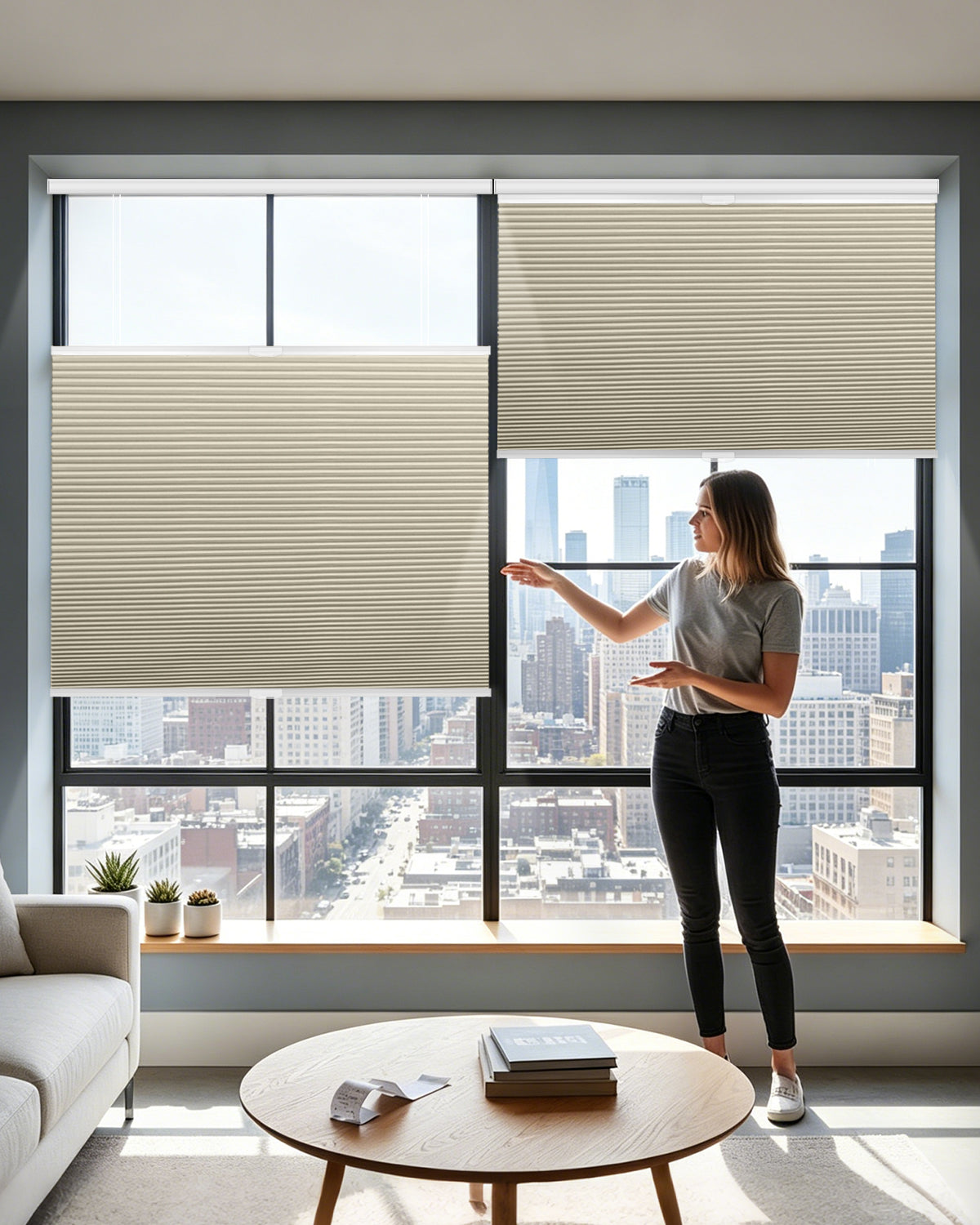 Top Down Bottom Up Manual Cellular Shade - Blackout