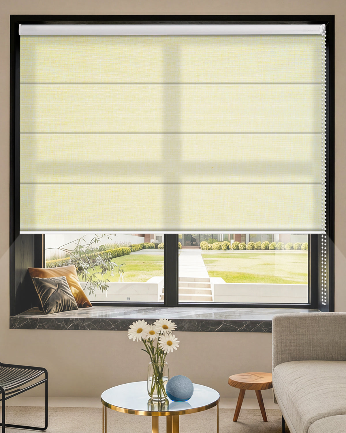 Manual Corded Roman Shades – Light Filtering