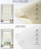 Motorized Dual Roller Shades, Light Filtering & Sheer