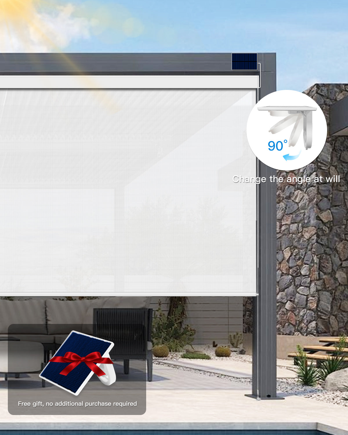 Motorized Outdoor Shades for Patio & Pergola