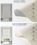 Motorized Dual Roller Shades, Blackout & Light Filtering