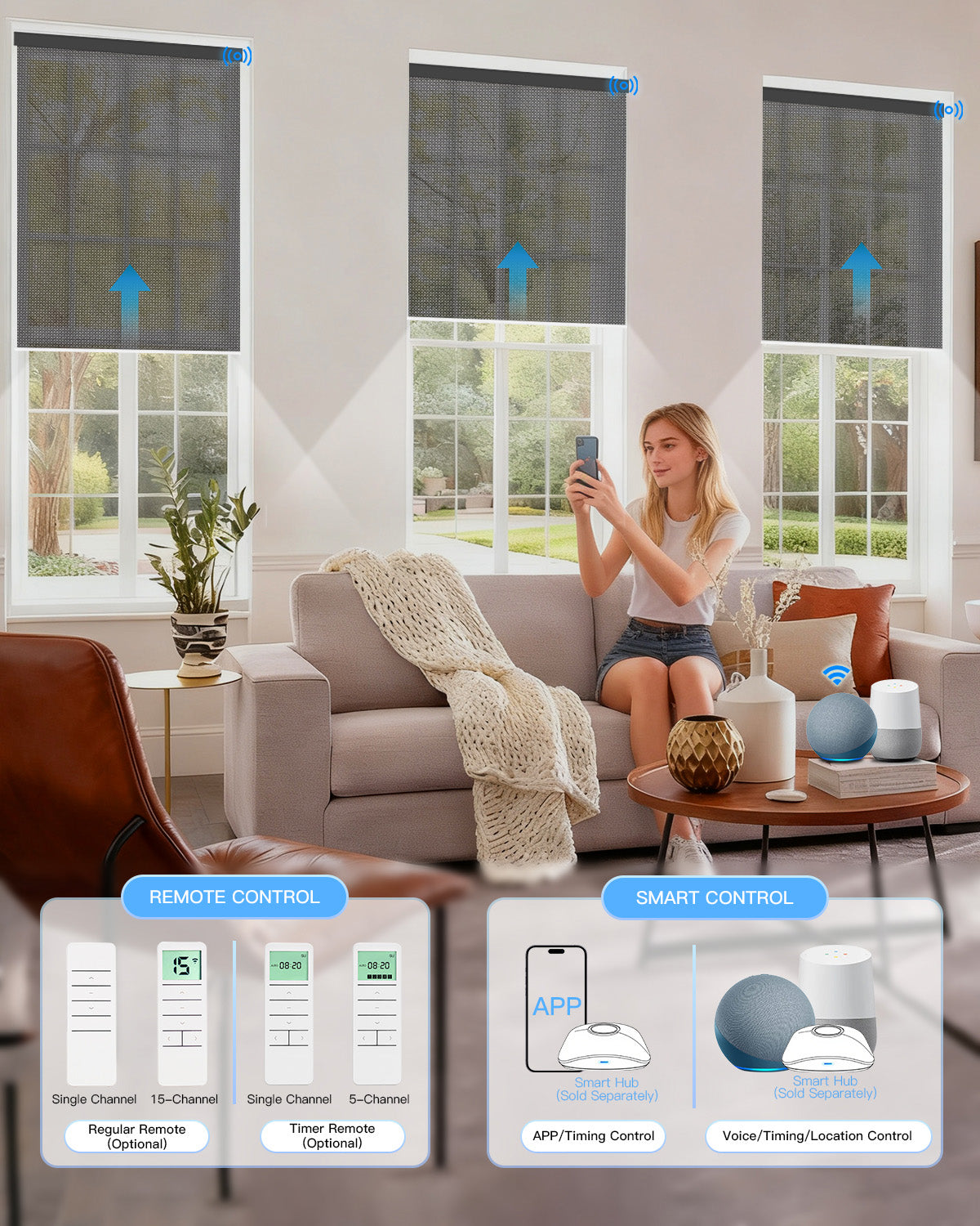 Motorized Solar Roller Shades