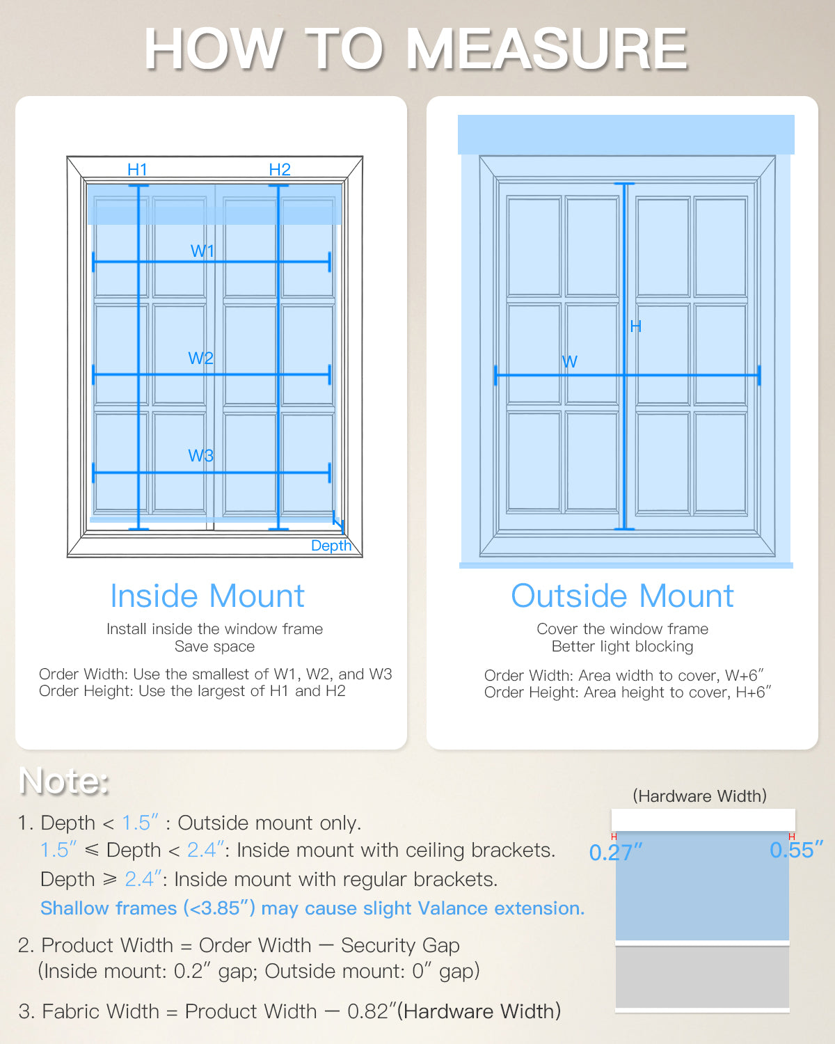 Manual Corded Dual Roller Shades, Blackout & Sheer, Custom Size