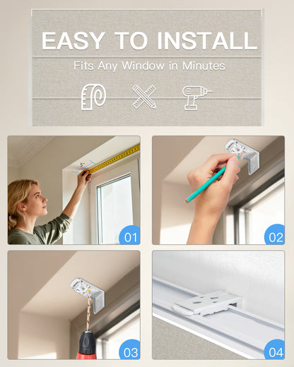 Motorized Blackout Roman Shades – Room Darkening, Custom Sizes