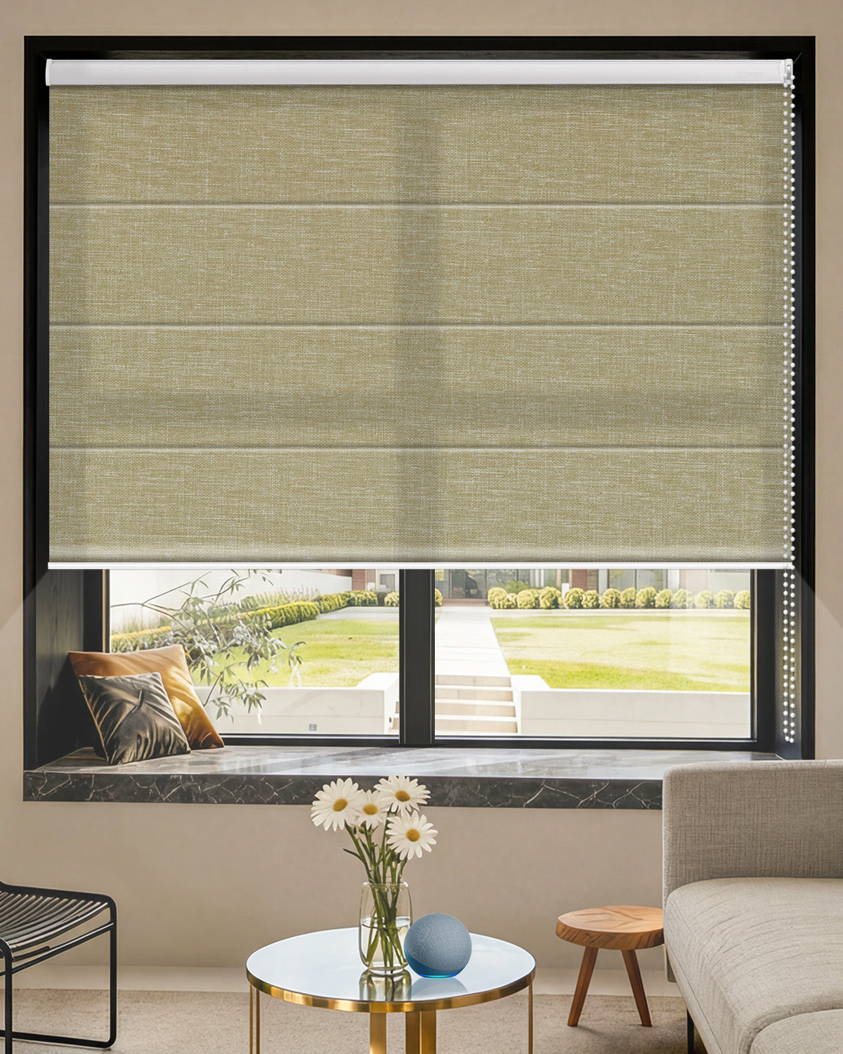 Manual Corded Roman Shades – Light Filtering