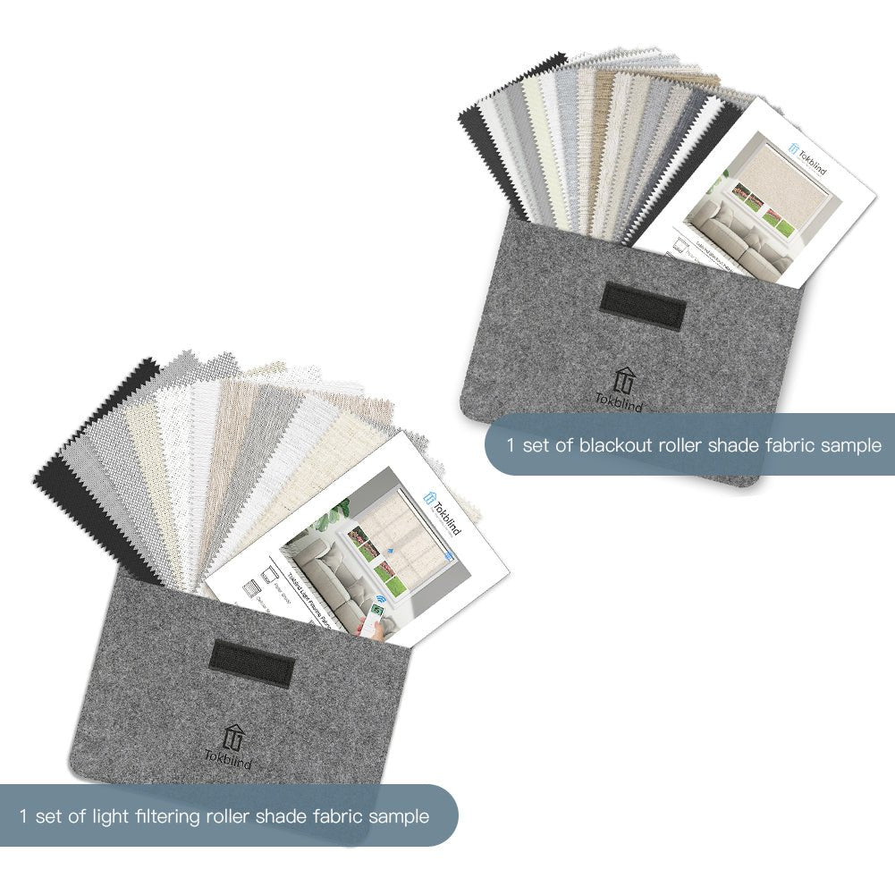 Fabric Samples for 100% Blackout and Light Filtering Roller Shade (2 PCS) - Tokblind official