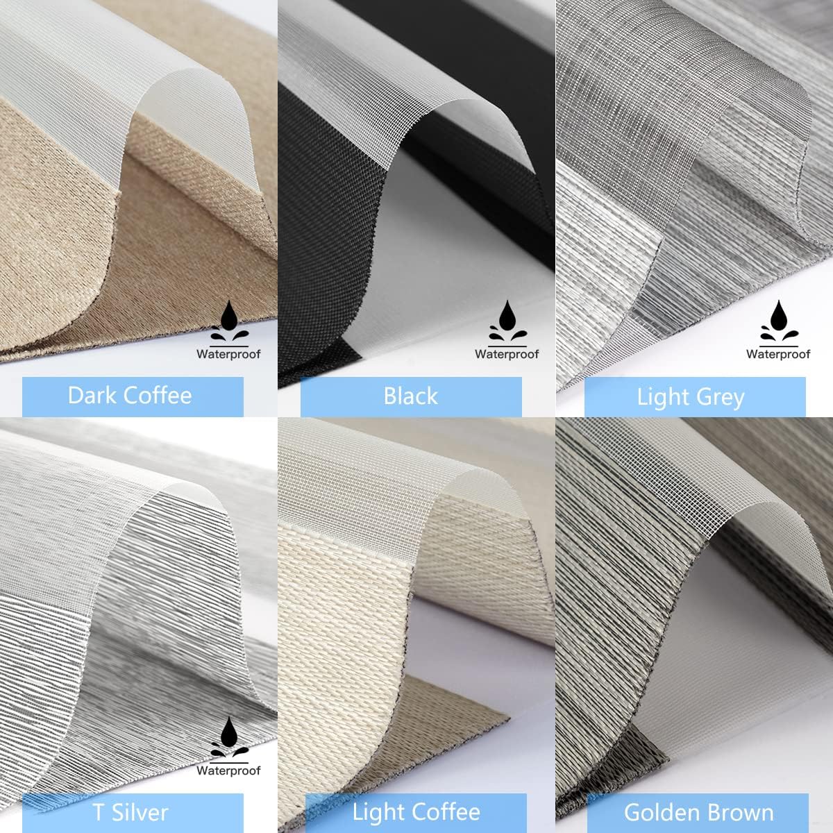 Light Filtering Roller Shade Fabric and Zebra Shade Fabric Samples, 2 PCS - Tokblind official