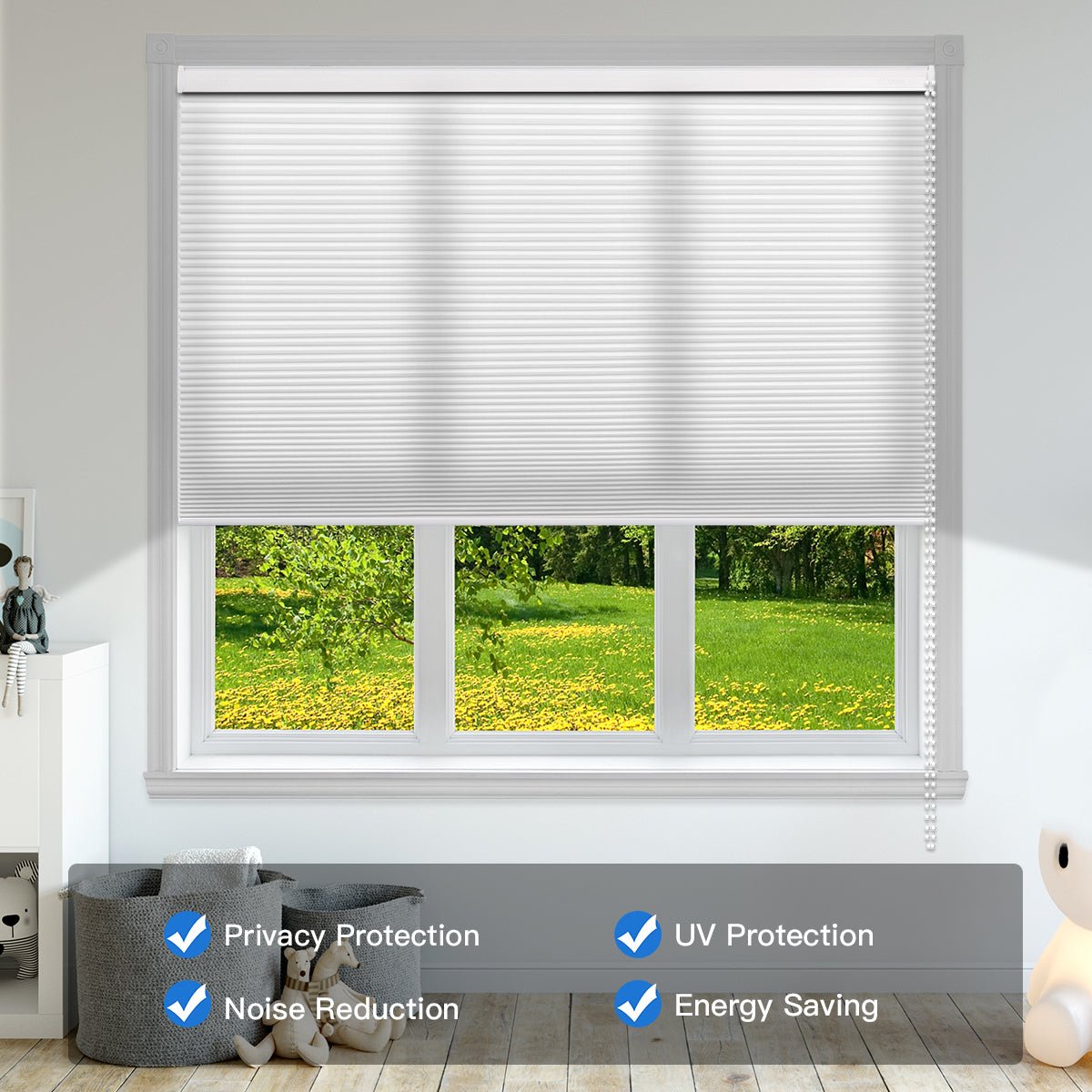 Manual Corded Cellular Shade - Light Filtering - Tokblind official