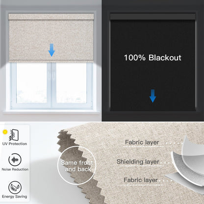Motorized Blackout Roller Shade (Fabric Wrapped) - Tokblind official