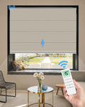 Motorized Blackout Roman Shades – Room Darkening, Custom Size - Tokblind