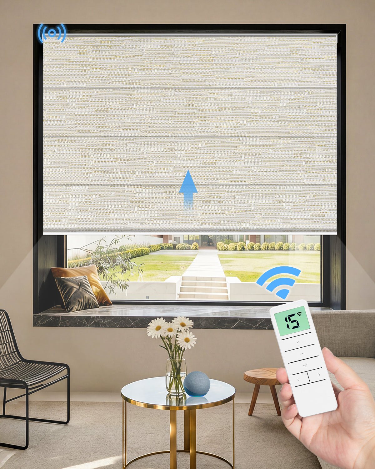 Motorized Blackout Roman Shades – Room Darkening, Custom Size - Tokblind