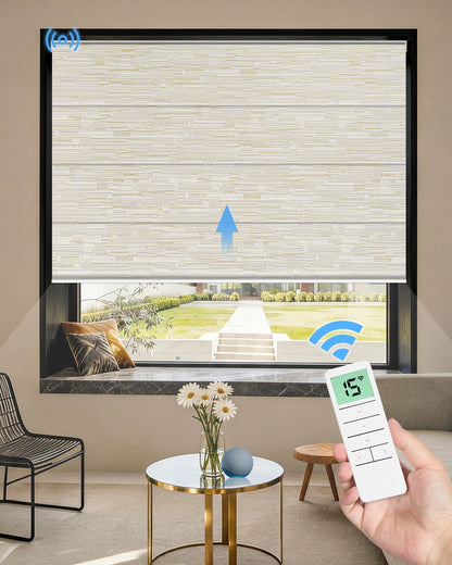 Motorized Blackout Roman Shades – Room Darkening, Custom Size - Tokblind