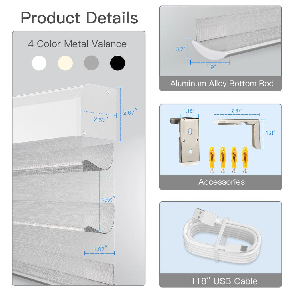 Motorized Sheer Shade - Light Filtering Silver - Tokblind official